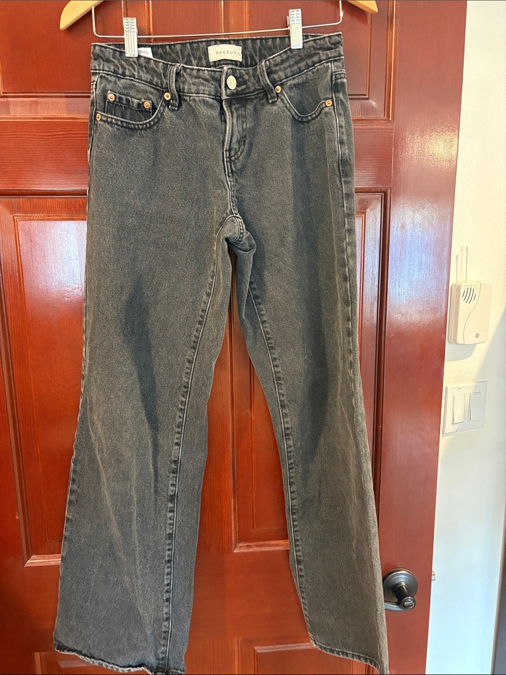 Pacsun Zoe Low Rise Girlfriend Wide Leg Jeans Gray Waist 24
